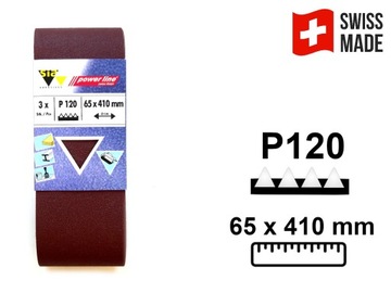 3x PAS bezkońcowy papier ścierny taśma 65x410 P120
