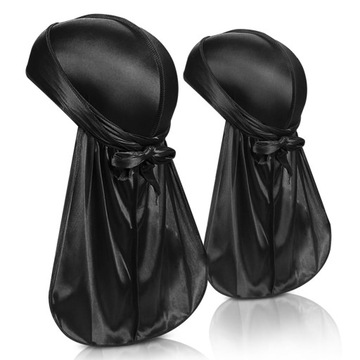 2x шарф для волос, шелковый хиджаб, спальные шапочки Durag для пиратской шляпы