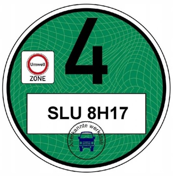 Umweltzonen Umweltplakette Plakietka Euro 4