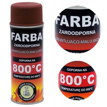 Farba spray żaroodporny 400ml Hansa CZERWONY 800°C