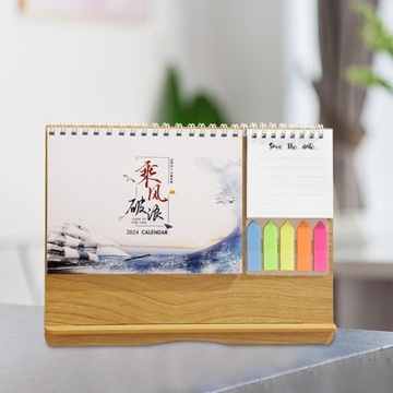 Kalendarz na biurko 2024 Ozdoby z karteczkami samoprzylepnymi Kalendarz mie