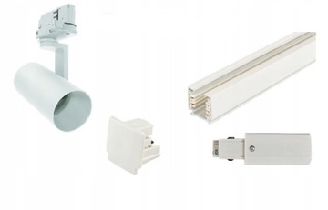 ZESTAW 2 LAMP NA SZYNĘ 3 FAZOWĄ + SZYNO PRZEWÓD 1M