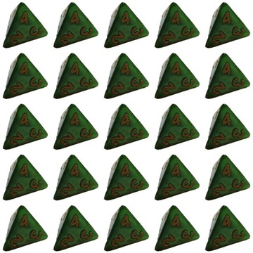 ZESTAW 25 KOSTEK K4 RPG ELFICKA ZASADZKA KOŚĆ CZTEROŚCIENNA