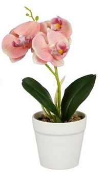 STORCZYK 26 cm HERBACIANY sztuczny w białej doniczce mały