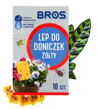 Środek wabiący szkodniki roślin pułapka do doniczek Bros 10 szt. żółty