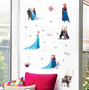 Naklejki na ścianę szafkę Kraina lodu FROZEN Anna Elsa snieżki 23 elementy