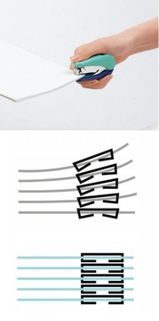 Офисный степлер PLUS плоские скобы FORCE REDUCTION FREE белые