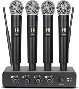 Zestaw Mikrofonów 4 Depusheng R4 UHF bezprzewodowe z nadajnikiem 4xmikrofon