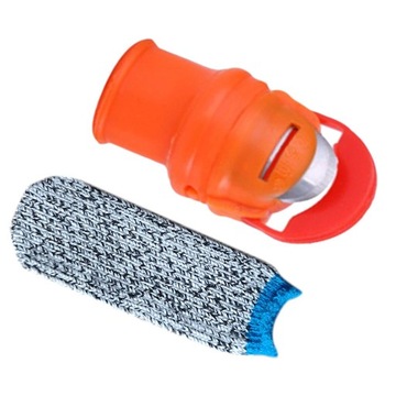 Nóż, nóż ogrodowy silikonowy do kciuka, z zabezpieczeniem L (z osłoną zabezpieczającą przed przecięciem palca)