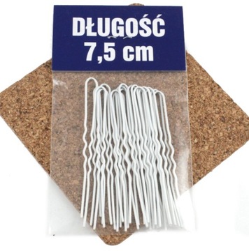 KOKÓWKI SZPILKI DO KOKA FRYZJERKI 7,5 CM 20 sztuk BIAŁE