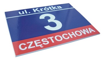 TABLICZKA ADRESOWA numer na dom 30x20cm PCV3mm
