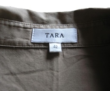 Tara beżowa bluzka koszulowa z rękawami 3/4 rozmiar 42/44