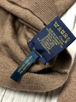 POLO RALPH LAUREN Wełniany Sweterek Męski 100% Merino Wool Logowany r. M