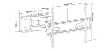 КРОНШТЕЙН ДЛЯ ТВ-МОНИТОРА 32-70 ДЮЙМОВ MC-723 | РЕГУЛИРУЕМЫЙ | ДО 45 КГ | VESA