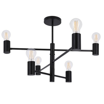 Lampa sufitowa wisząca 6x E27 LED CZARNA