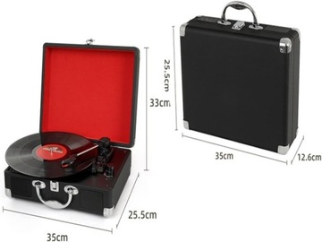 ВИНТАЖНЫЙ РЕТРО ВИНИЛОВЫЙ ПРОИГРЫВАТЕЛЬ СТИЛЬНЫЙ ПРОИГРЫВАТЕЛЬ В ЧЕРНОМ КОРПУСЕ