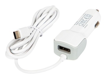 ŁADOWARKA SAMOCHODOWA KABEL PRZEWÓD WTYK USB-C GNIAZDO USB 115CM 12-24V DC