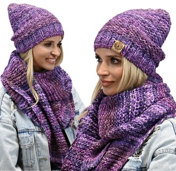 ШАПКА + очень БОЛЬШОЙ ШАРФ, ТЕПЛЫЙ НАБОР С ЛАКАМИ