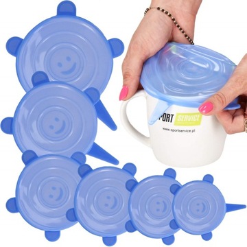 6xPOKRYWKI SILIKONOWE DO ŻYWNOŚCI JEDZENIA UNIWERSALNE SOLIDNE MOCNE ZESTAW