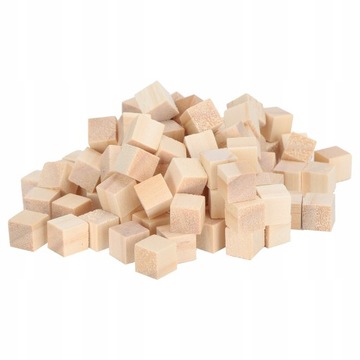 100szt. KOSTKI DREWNIANE 1 x 1 cm NATURALNE