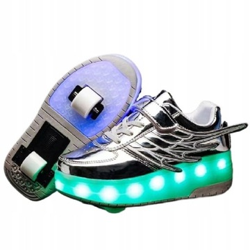 SWIECACE BUTOROLKI BUTY Z ROLKAMI LED ROLKI WROTKI R.28-40