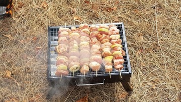 ТУРИСТИЧЕСКИЙ ГРИЛЬ ПОРТАТИВНЫЙ СКЛАДНОЙ УГЛЕРОДНЫЙ МЕТАЛЛИЧЕСКИЙ КЕЙС ДЛЯ КЕМПИНГА