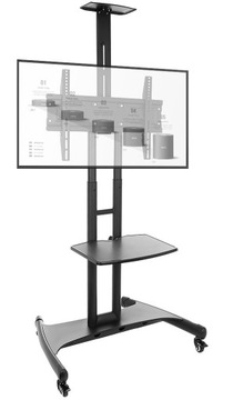 Напольная подставка для телевизора диагональю 32–70 дюймов с полками. Мобильный светодиодный ЖК-дисплей.