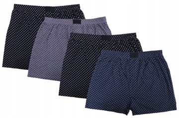 4x Luźne Bokserki Męskie 100% Bawełna Wygodna Bielizna Męska do spania 2XL