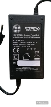 Zasilacz Cyfrowy Polsat UP050T-1242LA do dekoderów 12V/4,2A