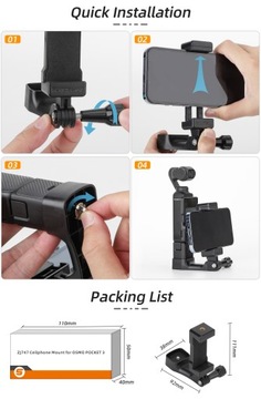 ДЕРЖАТЕЛЬ-АДАПТЕР ДЛЯ СПОРТИВНОЙ КАМЕРЫ ДЛЯ ТЕЛЕФОНА ДЛЯ DJI OSMO POCKET 3