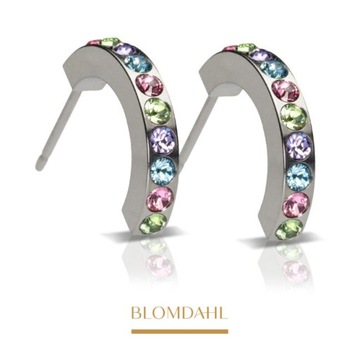 BLOMDAHL KOLCZYKI HIPOALERGICZNE BRILLIANCE CURVED LIGHT FANTASY 15 mm