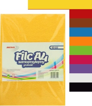 FILC SAMOPRZYLEPNY A4 2MM MIX KOLORÓW 10SZT BREWIS
