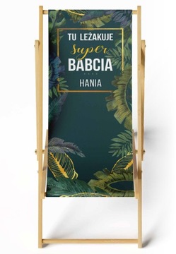 Leżak ogrodowy plażowy prezent Dzień Babci Dziadka