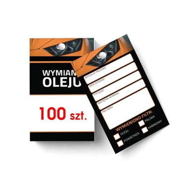 Zawieszka serwisowa WYMIANA OLEJU 100 sztuk ZS_4