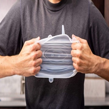 НАКРЫТКИ СИЛИКОНОВЫЕ УНИВЕРСАЛЬНЫЕ ДЛЯ ПИЩЕВЫХ 6 ШТ.