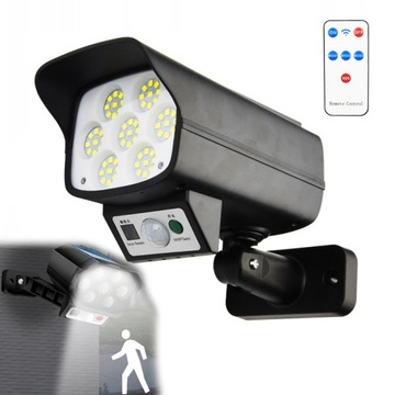 OGRODOWA LAMPA SOLARNA LED ATRAPA KAMERY + PILOT