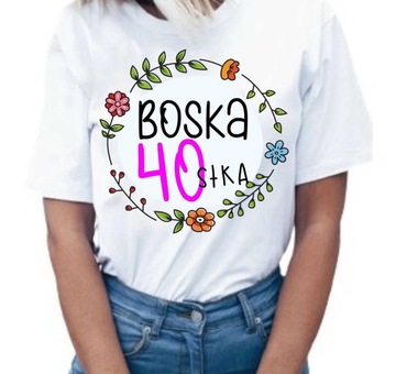 Damska koszulka t-shirt PREZENT na 40 Urodziny M