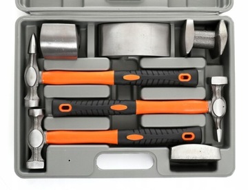 НАБОР КУЗОВНОГО РАБОЧЕГО, НАКОВАЛЬНИ, МОЛОТОКИ, ЧЕМОДАН ИЗ 7 ПРЕДМЕТОВ