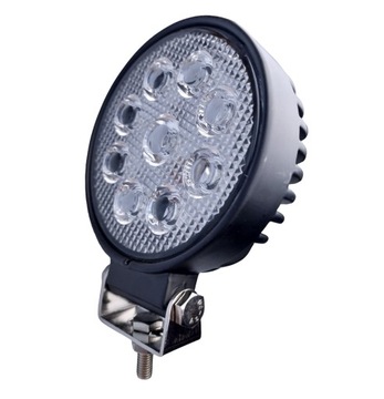 LAMPA LEDOWA ROBOCZA 9 LED OKRĄGŁA HALOGEN 27W REFLEKTOR PRO LED 10-30V