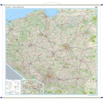 MAPA POLSKI ŚCIENNA SAMOCHODOWA DROGOWA DUŻA XL AKTUALNA