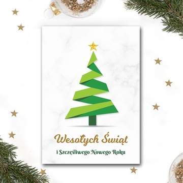 Firmowe Kartki świąteczne koperta w komplecie LOGO + życzenia