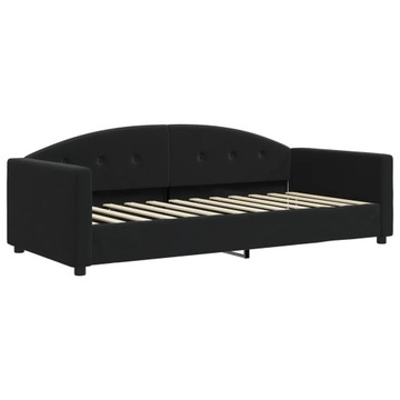 Sofa z funkcją spania, czarna, 90x200 cm, obita a