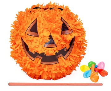 PINIATA XXL - 90 СМ ХЭЛЛОУИНСКАЯ ТЫКВА PINIATA + АКСЕССУАРЫ