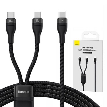 BASEUS SZYBKI KABEL USB-C - 2xUSB-C 100W 1,5m