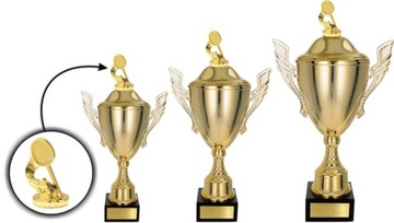 KOMPLET pucharów BADMINTON 44-38-33 cm +GRAWER