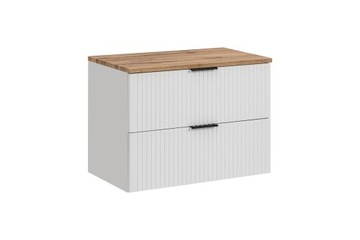 BIAŁA SZAFKA ŁAZIENKOWA Z BLATEM 80 CM + UCHWYTY