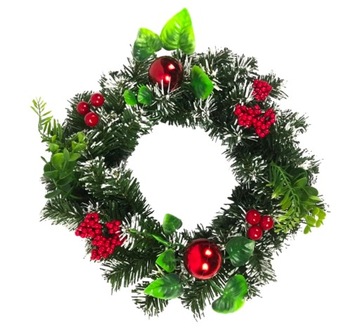 WIENIEC ŚWIĄTECZNY CZERWONY STROIK 30 cm GIRLANDA