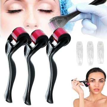 3X DERMA ROLLER MIKROIGŁA, DERMAROLLER, DO WZROSTU WŁOSÓW NA TWARZY, BRODY
