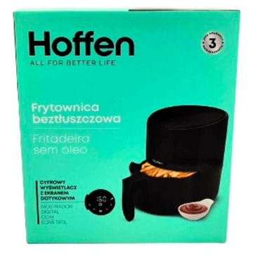 Hoffen Frytownica beztłuszczowa 1000W 2,5L Frytkownica Czarna