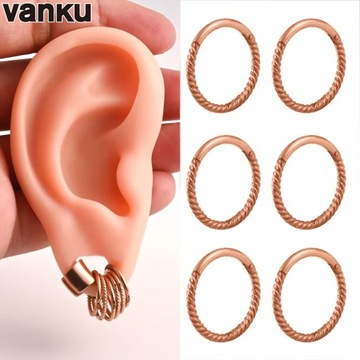 Vanku-Anillo de Nariz de segmento con bisagras, Clicker de pezón,